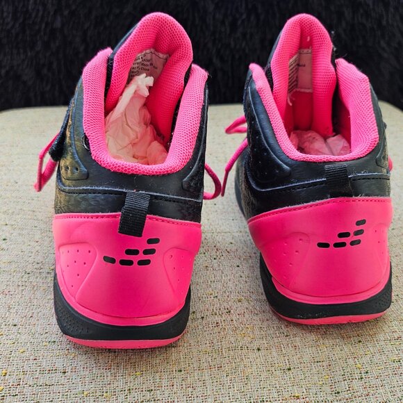 BCG Girl Shoe Black Pink Sneaker Mid Top Athlete Jogger Size 4.5 Kids - Picture 5 of 10